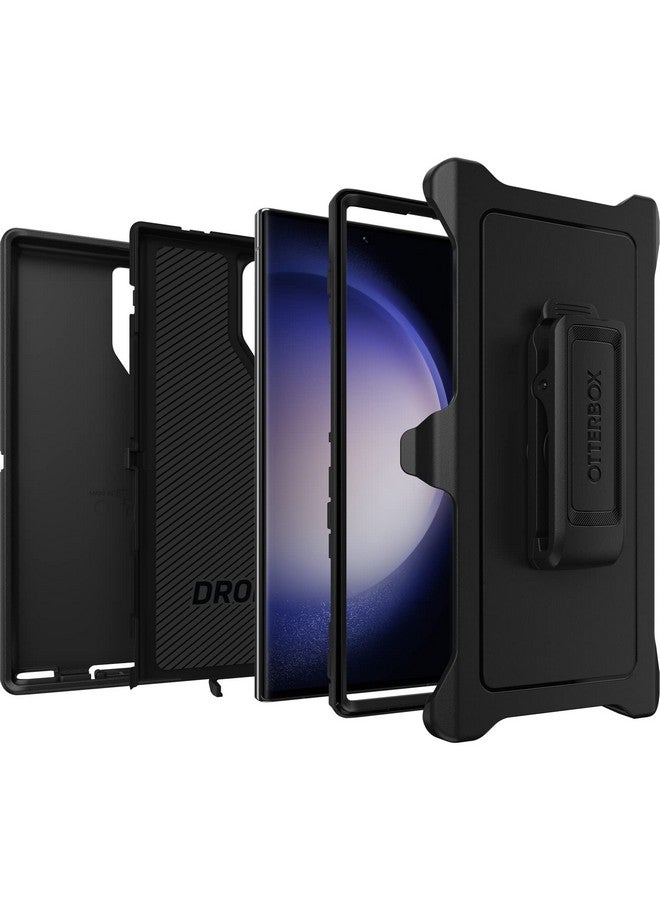 أوتربوكس جراب OtterBox Galaxy S23 Ultra Defender Series - أسود، قوي ومتين، مع حماية للمنافذ، يتضمن حاملًا بمشبك الحافظة - Image 4