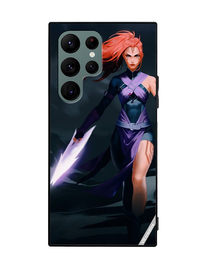 VR CREATIVE Protective Case Cover For Samsung Galaxy S22 Ultra 5G Anti-Mage Lady Dota 2 Design Multicolour - Image 1