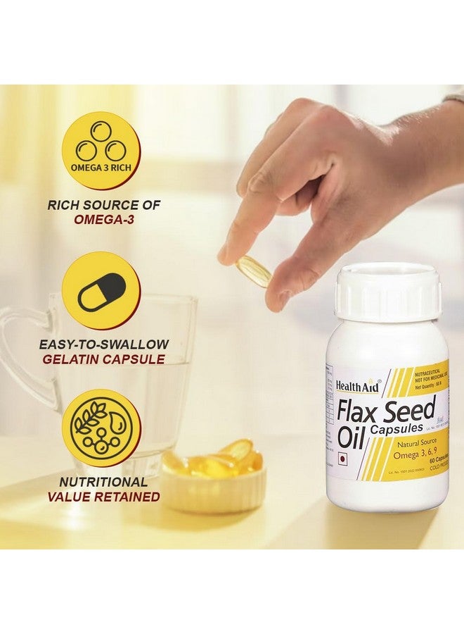 Health Aid Flaxseed Oil 1000mg (Omega 3.6.9) - 60 Capsules - Image 5