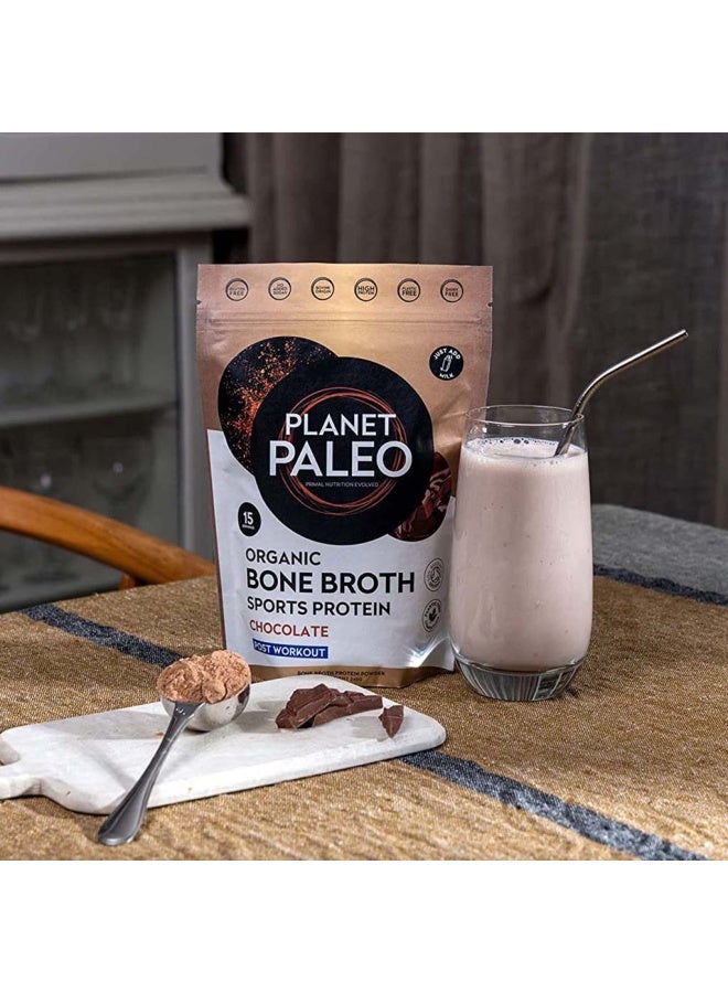 Planet Organic Planet Paleo Organic Bone Broth Post Workout Sports Protein Powder, Chocolate Flavor 480G - Image 3