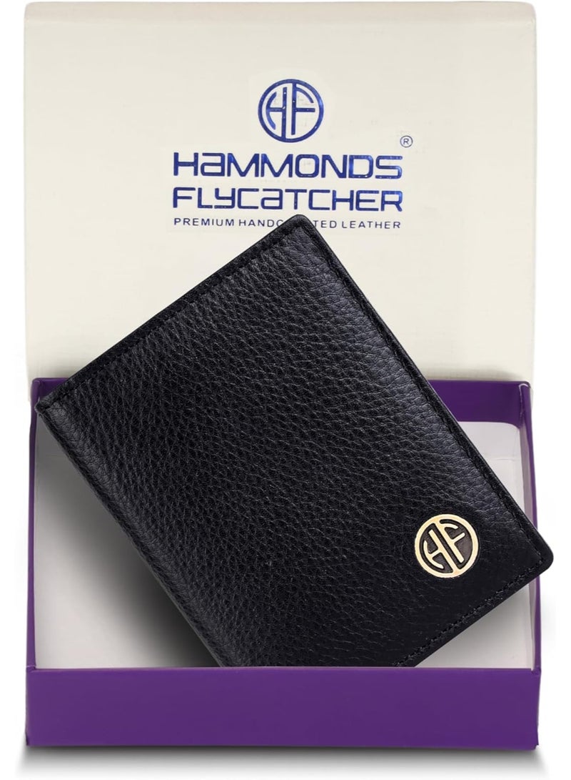  هاموندز فلاي كاتشر حافظة بطاقات جلدية للجنسين  أسود - Image 1