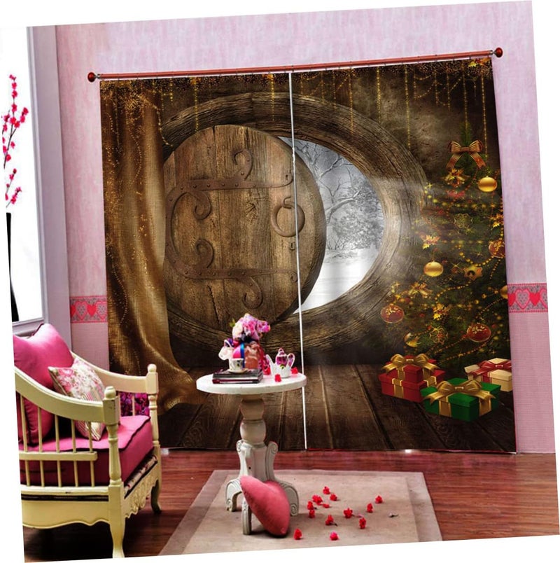 klarako Farmhouse Creative Curtains Pattern Polyester Shade for Curtain Tub Decoration Shower Printing Tree Home Bathroom Christmas - Image 4