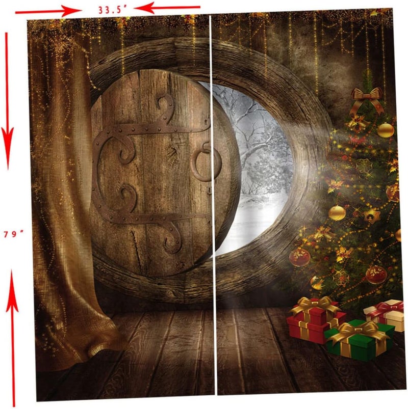 klarako Farmhouse Creative Curtains Pattern Polyester Shade for Curtain Tub Decoration Shower Printing Tree Home Bathroom Christmas - Image 2