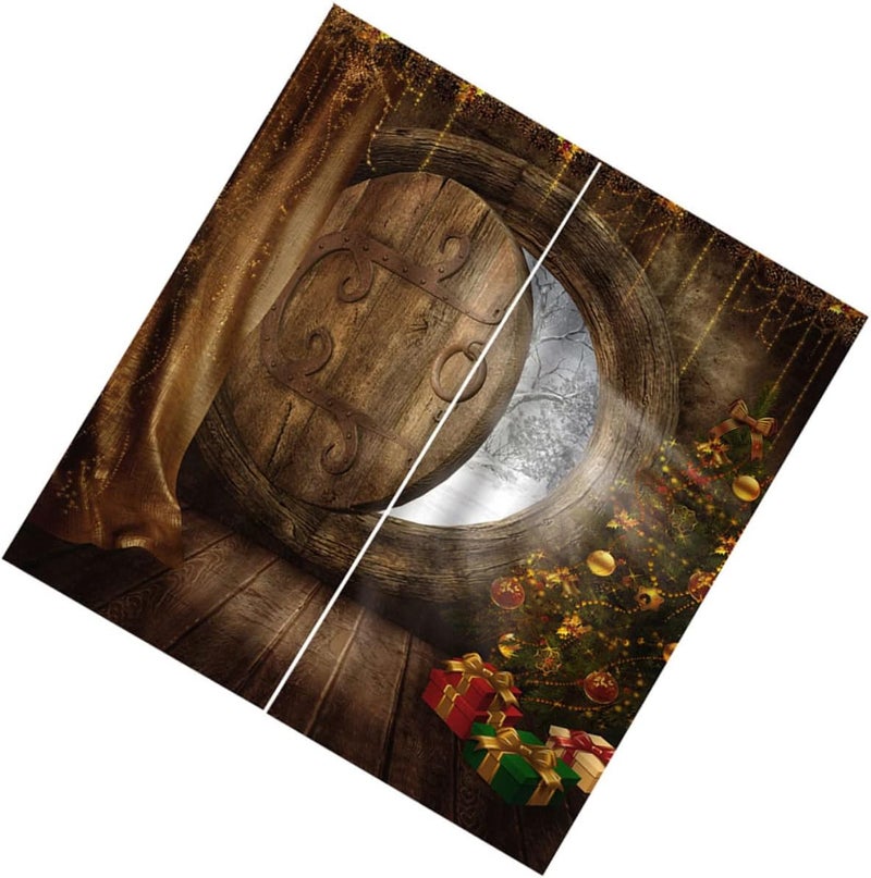 klarako Farmhouse Creative Curtains Pattern Polyester Shade for Curtain Tub Decoration Shower Printing Tree Home Bathroom Christmas - Image 1
