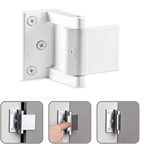 Berlin Modisch Door Lock Reinforcer Privacy Door Latch for in-Swinging Doors Extra High Resistance Home Door Security Lock White Finish - Image 4