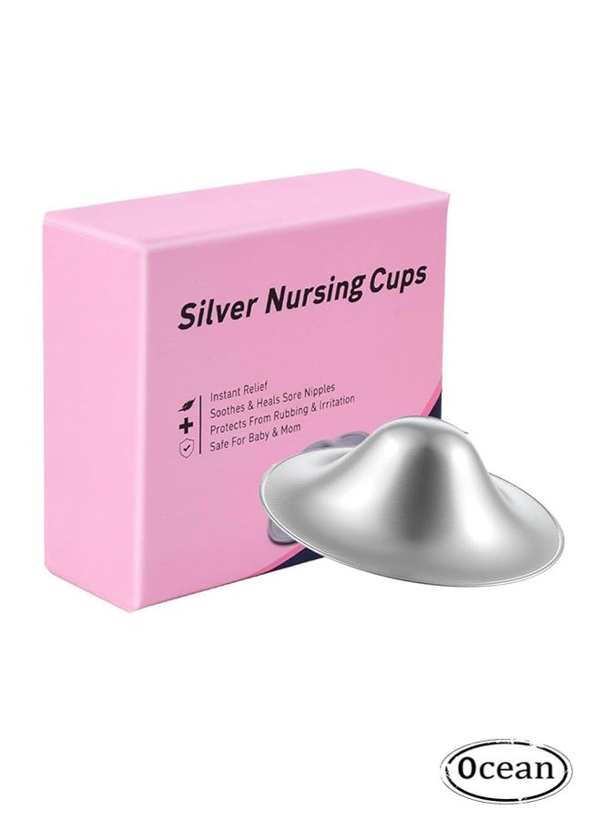 أوشن 925 كؤوس تمريض فضية التصميم الأصلي المثقوب للتنفاس، درع الحلمة الفضي لتمريض حديثي الولادة (1 PCS) - Image 1