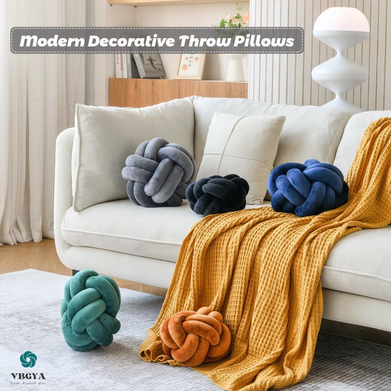 VBGYA Knot Pillow Ball, Soft Home Decorative Throw Pillows Cushion, Round Changeability Knotted Pillows, Modern Home Handmade Cushions for Bedroom, Sofa, Couch (8 Inch, Black) - Image 3