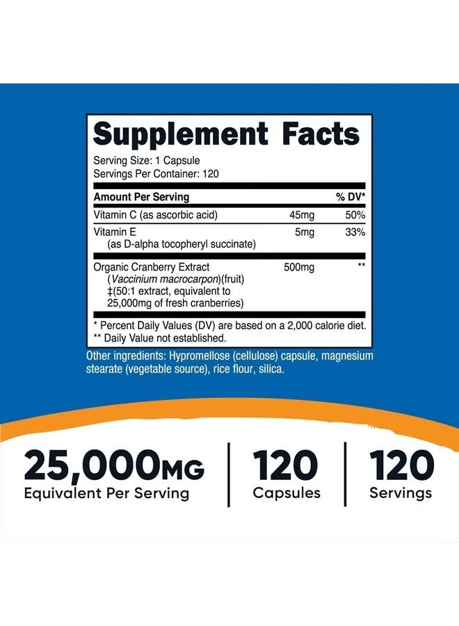 Nutricost, Cranberry with Vitamins C & E, 120 Capsules - Image 4
