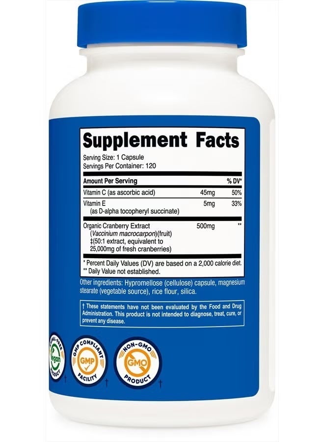 Nutricost, Cranberry with Vitamins C & E, 120 Capsules - Image 2