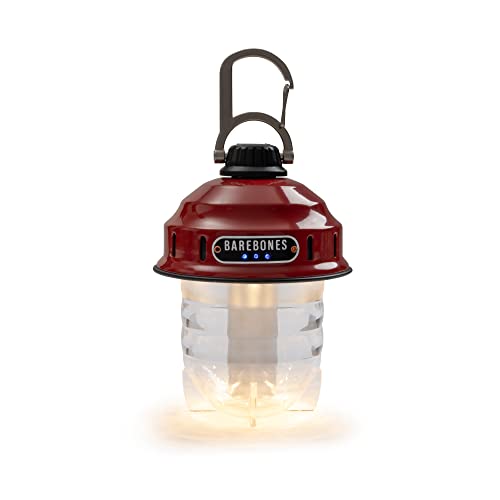 Barebones Beacon Hanging Light – Red, Rechargeable LED Camping Lantern with Adjustable Brightness – Weatherproof Vintage-Style Hanging Lantern for Outdoor Adventures and Year-Round Use - Image 2