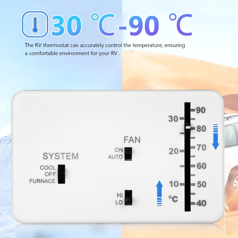 2 Sets Rv Thermostat Camper Thermostat Rv Analog Thermostat Rv Thermostat Heat/cool Thermostat Replacement - Image 2
