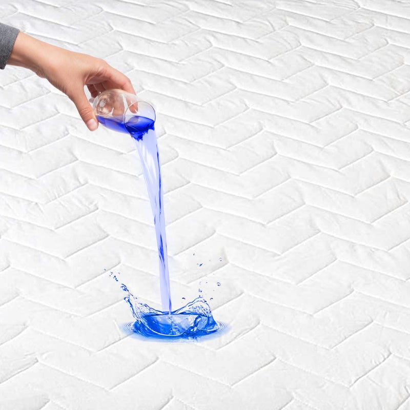 Waterguard Quilted Cotton Mattress Pad - Cot Size 33â€ - Soft, Comfortable, and Fluffy Mattress Pad - Waterproof Mattress Protector Stretched 13" for Snug Fit on Regular Sized Mattress - Image 5