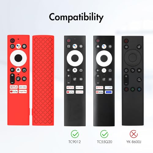 RAYA Silicone Remote Cover Compatible with Motorola/Sansui/Croma TV/Realme TechLife TV/Philips TV/Reliance TV/VW TV Voice Remote Protective Case [Remote NOT Included] (RED) - Image 2