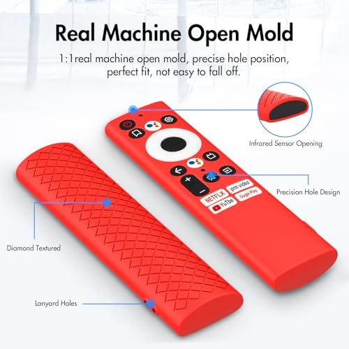 RAYA Silicone Remote Cover Compatible with Motorola/Sansui/Croma TV/Realme TechLife TV/Philips TV/Reliance TV/VW TV Voice Remote Protective Case [Remote NOT Included] (RED) - Image 3