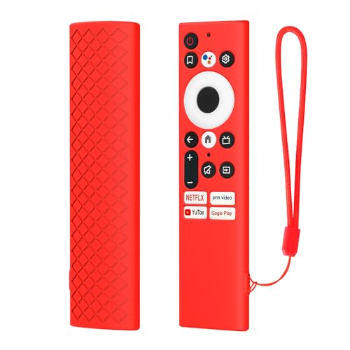 RAYA Silicone Remote Cover Compatible with Motorola/Sansui/Croma TV/Realme TechLife TV/Philips TV/Reliance TV/VW TV Voice Remote Protective Case [Remote NOT Included] (RED) - Image 1