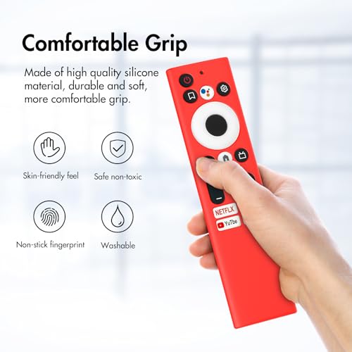 RAYA Silicone Remote Cover Compatible with Motorola/Sansui/Croma TV/Realme TechLife TV/Philips TV/Reliance TV/VW TV Voice Remote Protective Case [Remote NOT Included] (RED) - Image 4