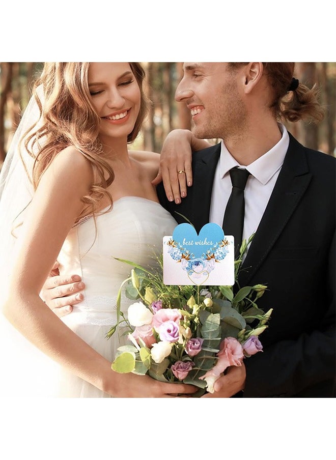 Zoreya - 20 Pcs Floral Place Card Holder, Metal Heart Shape Card Holder, for Flower Arrangements Wedding Part Birthday - Image 1