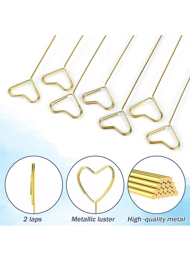 Zoreya - 20 Pcs Floral Place Card Holder, Metal Heart Shape Card Holder, for Flower Arrangements Wedding Part Birthday - Image 1