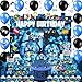 Mpanwen Blue Gamer Birthday Party Decoration  218Pcs Video Game Gaming Party Supplies For Boys Birthday Party  Backdrop Table Cover Cupcakes Wrappers Stickers Bracelets Serves 10 Guests - Image 4