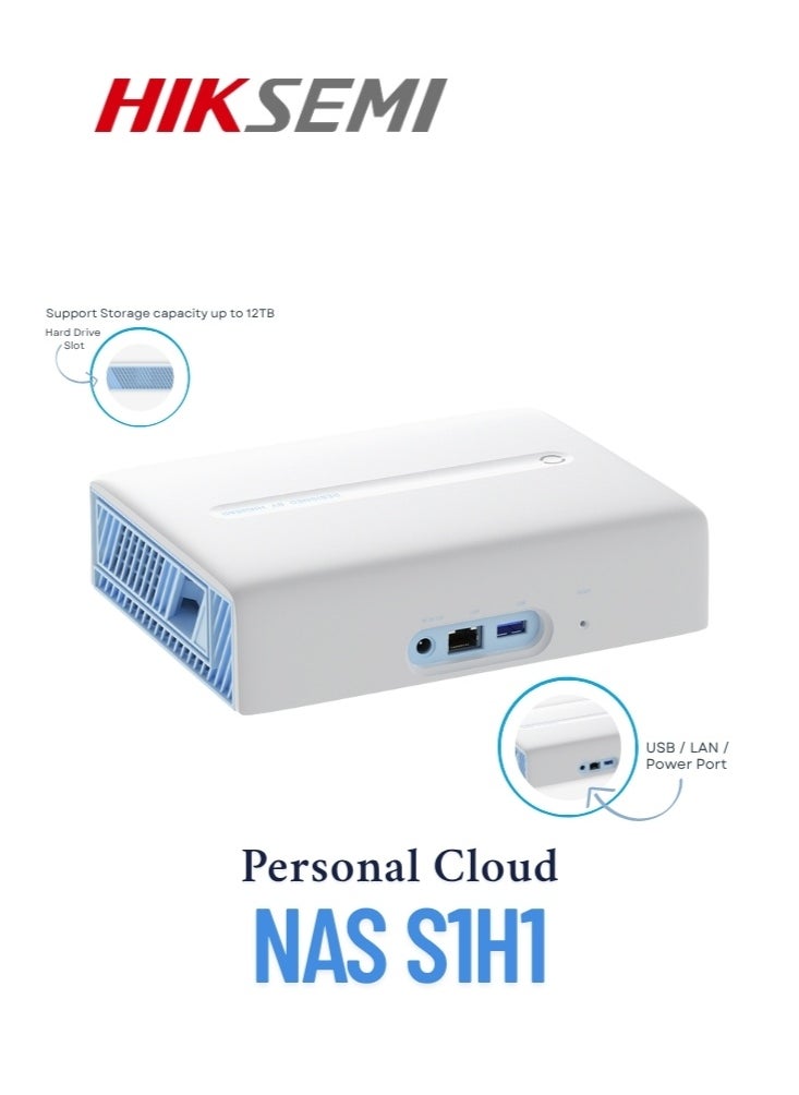 HIKSEMI HIKSEMI S1H1 Network Attached Storage (NAS) Personal Cloud Storage Servers, Cortes A7 Dual-Core Processor at 1 GHz, USB 3.0 (without disk)  - Image 2