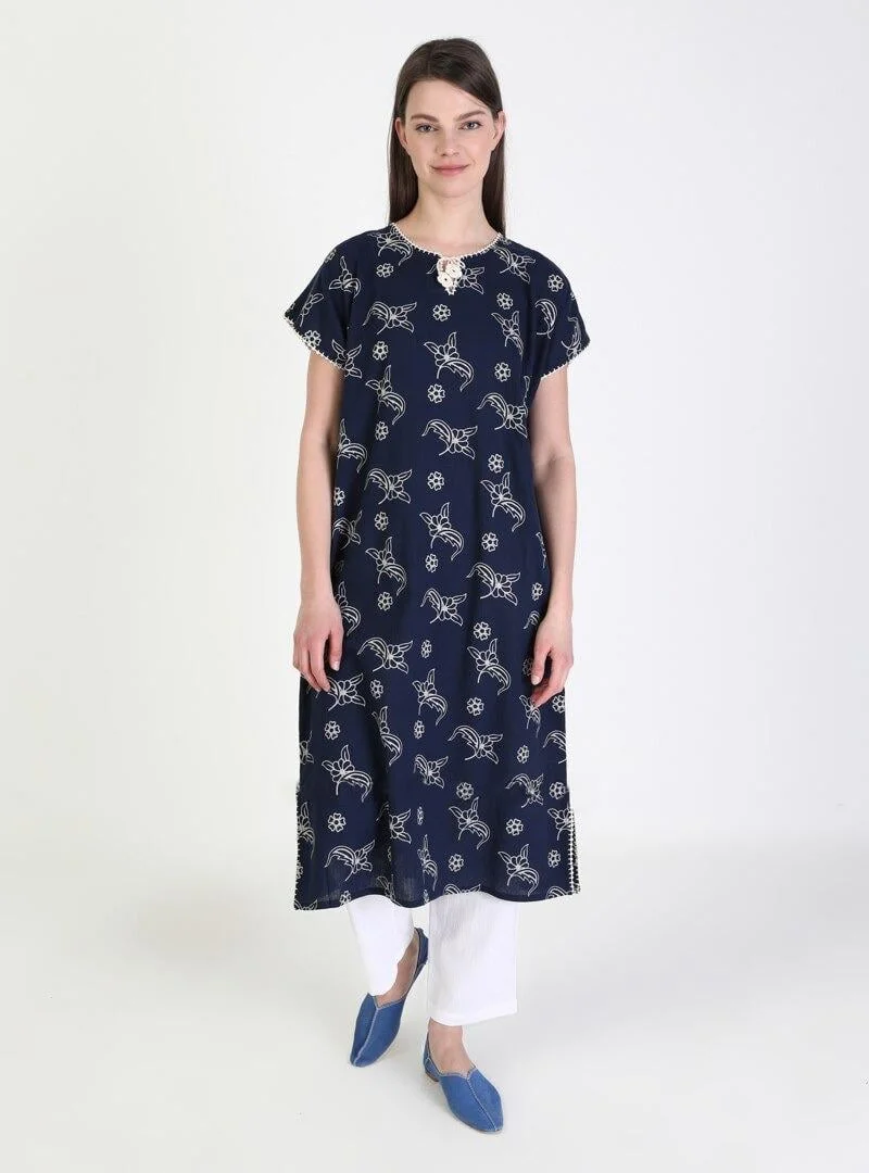 اليش شيل بيزي Printed Cotton Midi Dress