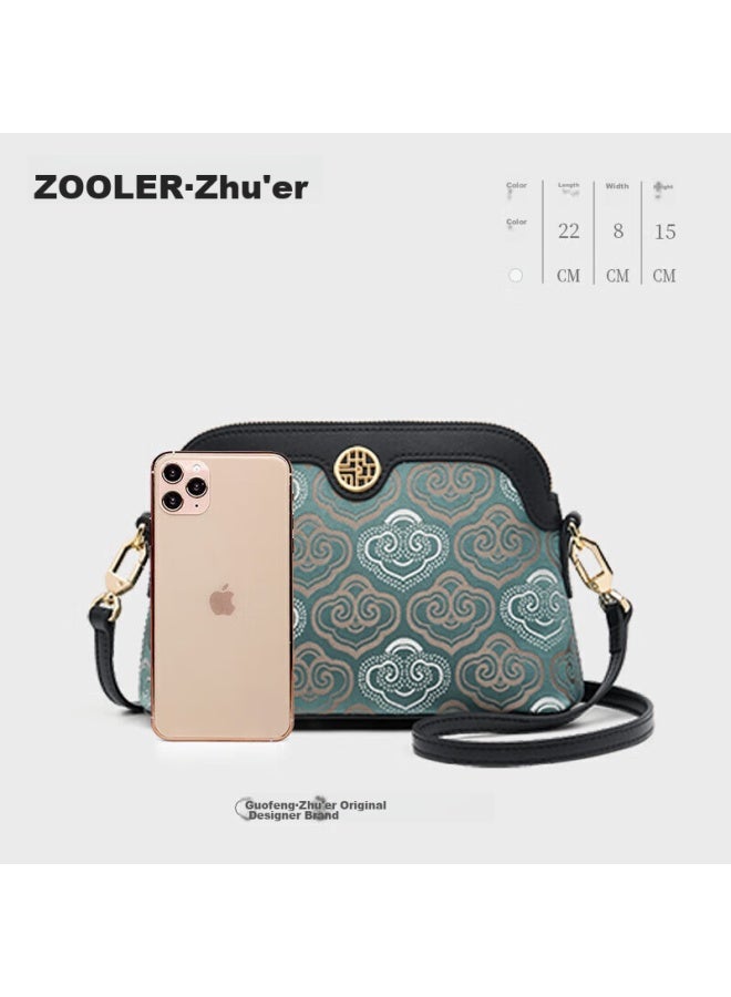 ZOOLER Zhuer Handbag Women's Bag Chinese Cultural Heritage Zhuang Brocade Ladies Crossbody Bag Mother's Bag Qixi Festival Gift For Wife Practical - Image 2