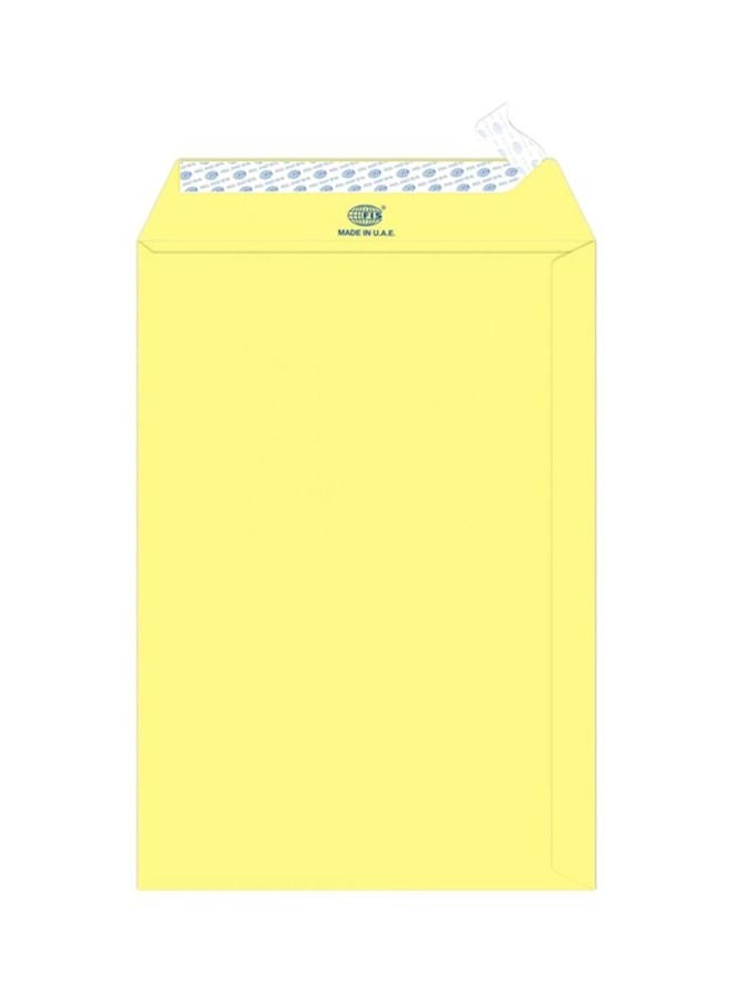 FIS Pastel Color Envelopes, Peel & Seal, 10 x 7 Inch, Yellow, 80 GSM, 50 Count - Image 1