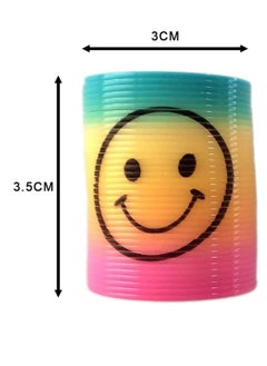 MAGIC VAULT 12 Mini Rainbow Smiley Face Springs Slinky Pinata Party Loot Bag Fillers Toy, Multi  - Image 5