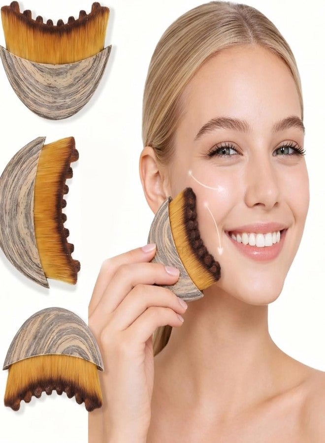 Lymphatic Contour Face Brush - Lymphatic Drainage Makeup Brushes for Sculpting & Lifting, Anti-Puffiness Detox Massage, Boosts Skincare Absorption & Glow, Soft Bristles for All Skin Types (Brown) - Image 1