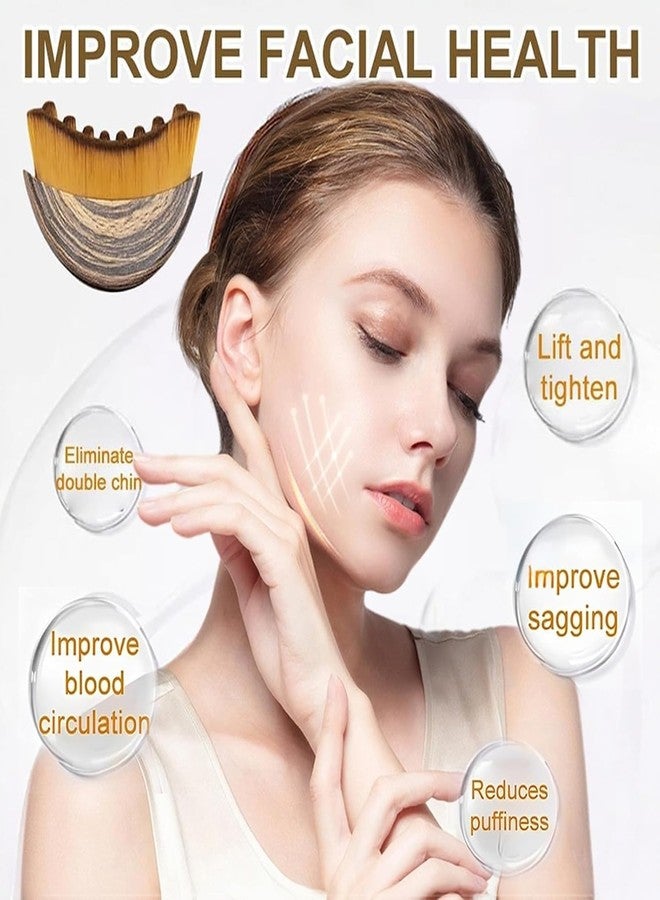Lymphatic Contour Face Brush - Lymphatic Drainage Makeup Brushes for Sculpting & Lifting, Anti-Puffiness Detox Massage, Boosts Skincare Absorption & Glow, Soft Bristles for All Skin Types (Brown) - Image 4