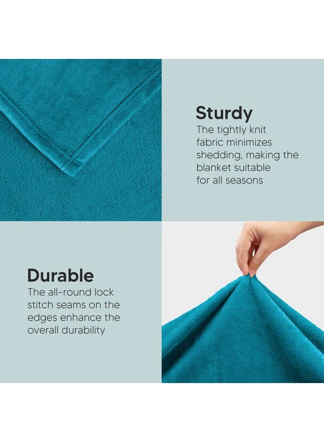 Utopia Bedding (Throw, Turquoise) - Fleece Blanket Throw Size Turquoise Luxury Bed Blanket Fuzzy Soft Blanket Microfiber - Image 5