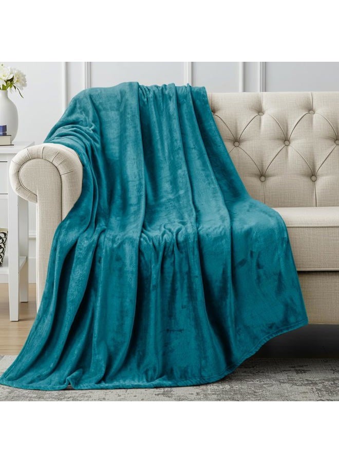 Utopia Bedding (Throw, Turquoise) - Fleece Blanket Throw Size Turquoise Luxury Bed Blanket Fuzzy Soft Blanket Microfiber - Image 1