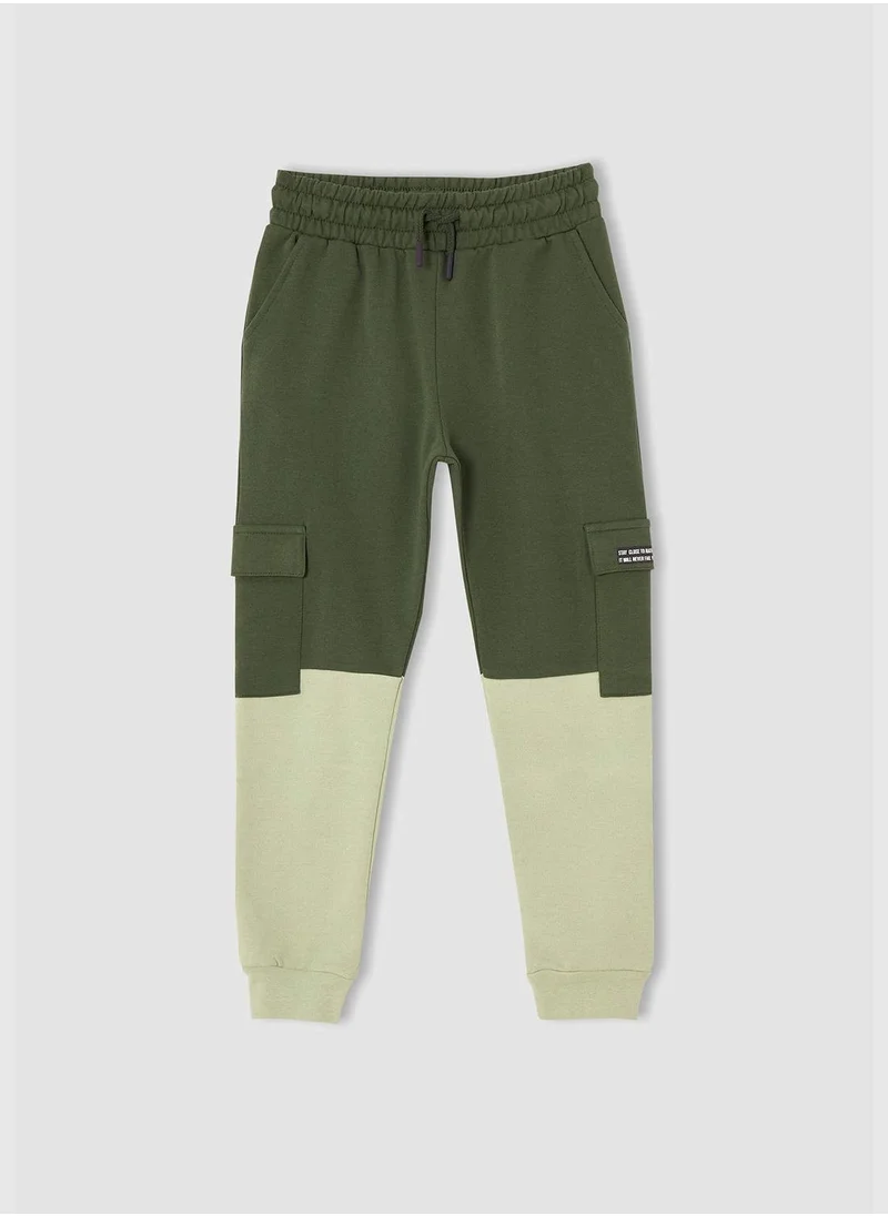 DeFacto Slim Fit Colour Block Drawstring Jogger Trousers