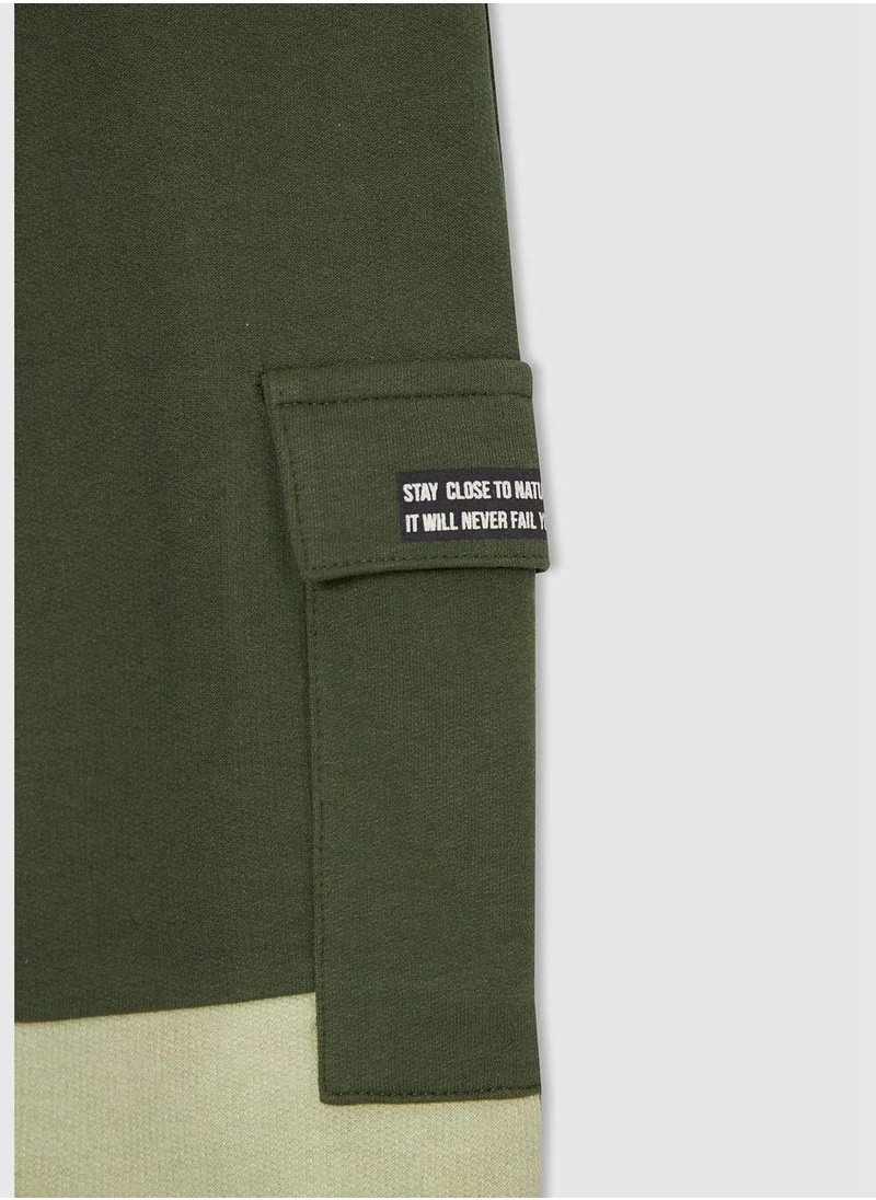 DeFacto Slim Fit Colour Block Drawstring Jogger Trousers