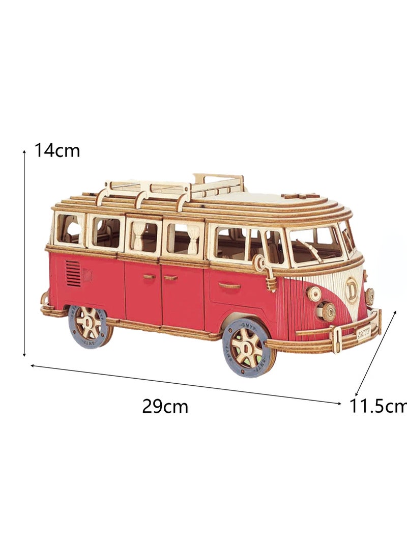 Children's Educational Toy Wooden 3D Puzzle Children's Travel Camper - Image 2