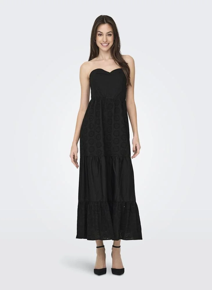 اونلي Nolfi Embordered Tube Long Dress