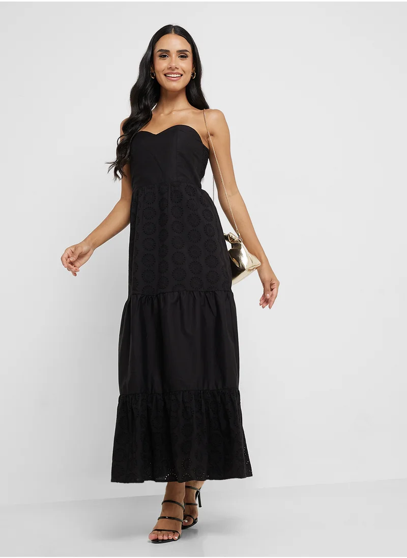 اونلي Nolfi Embordered Tube Long Dress