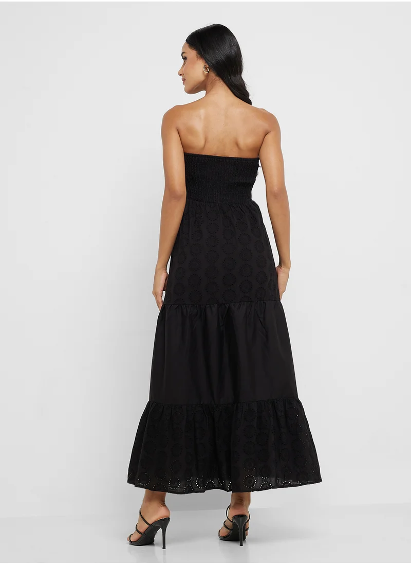 اونلي Nolfi Embordered Tube Long Dress