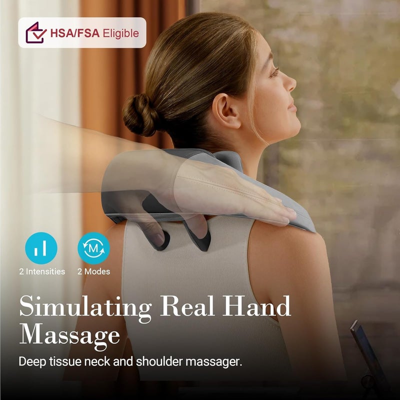 CuPiLo Cordless Neck Massager with Heat - 6D Hand-Like Kneading Shoulder Massager for Pain Relief Deep Tissue,Shiatsu Massager Pillow for Neck,Back,Legs and Shoulder,Gifts for Men or Women - Image 2