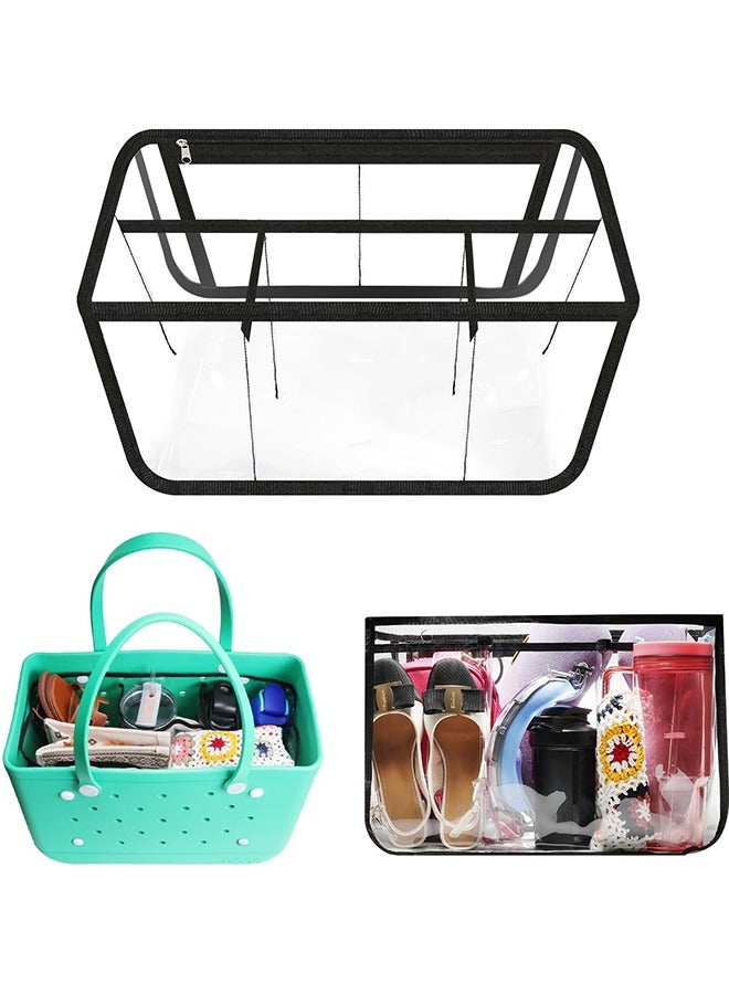 Clear Beach Bag Organizer, Compatible with Bogg Bag X Large Size, Insert Divider Pouch Zipper for Bags, 5 Pocekets, Original Your Bag and Divide - Image 1