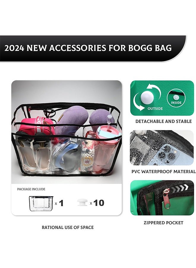 Clear Beach Bag Organizer, Compatible with Bogg Bag X Large Size, Insert Divider Pouch Zipper for Bags, 5 Pocekets, Original Your Bag and Divide - Image 2