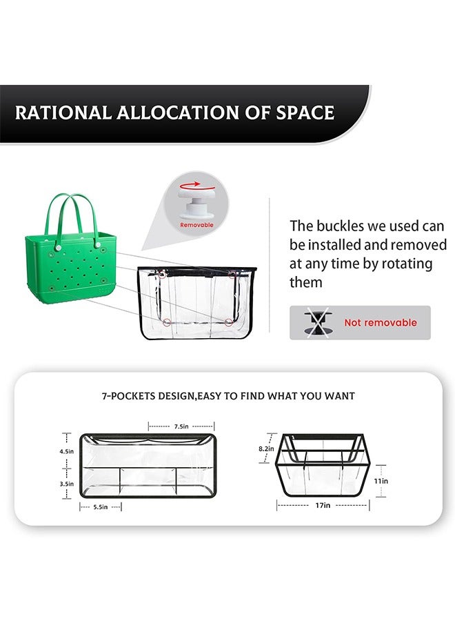 Clear Beach Bag Organizer, Compatible with Bogg Bag X Large Size, Insert Divider Pouch Zipper for Bags, 5 Pocekets, Original Your Bag and Divide - Image 3