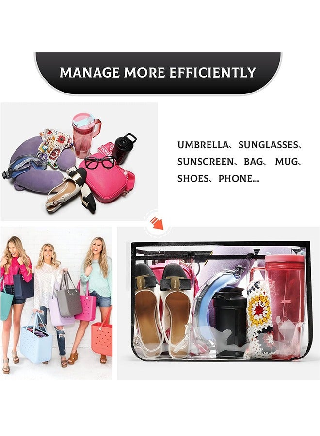 Clear Beach Bag Organizer, Compatible with Bogg Bag X Large Size, Insert Divider Pouch Zipper for Bags, 5 Pocekets, Original Your Bag and Divide - Image 4