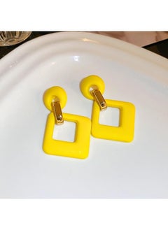 Yellow Small Fresh Fashion All-match Flower Butterfly Earrings Simple Geometric Ear Ring Student Temperament For Women
