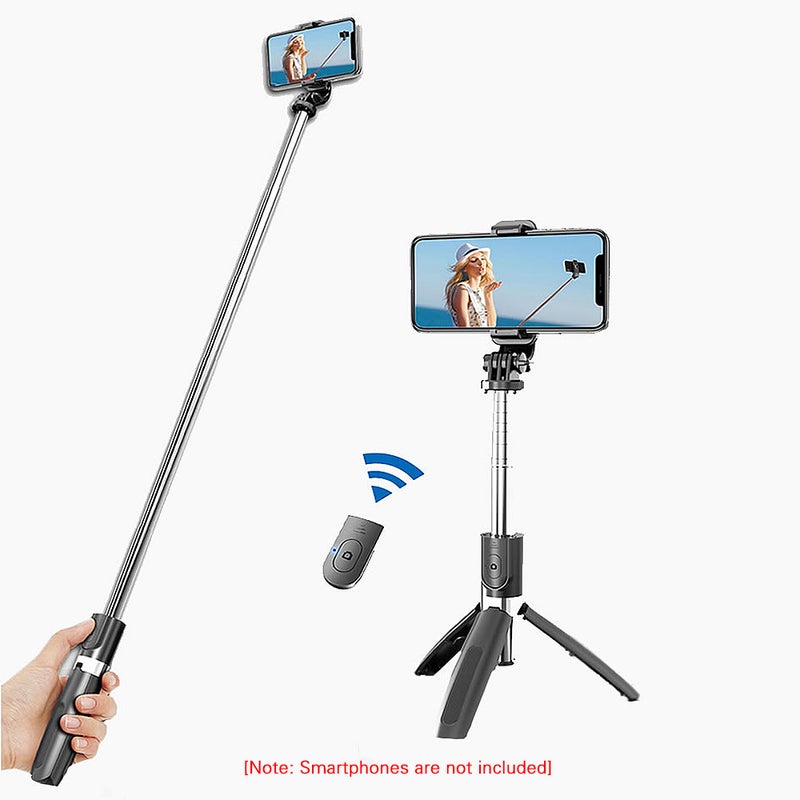 L02 Wireless BT Selfie Stick Integrated with Foldable Tripod Phone Holder Remote Control Max. Length 100cm with Camera Base Universal for Lightweight Camera Smartphone Action Camera - Image 5