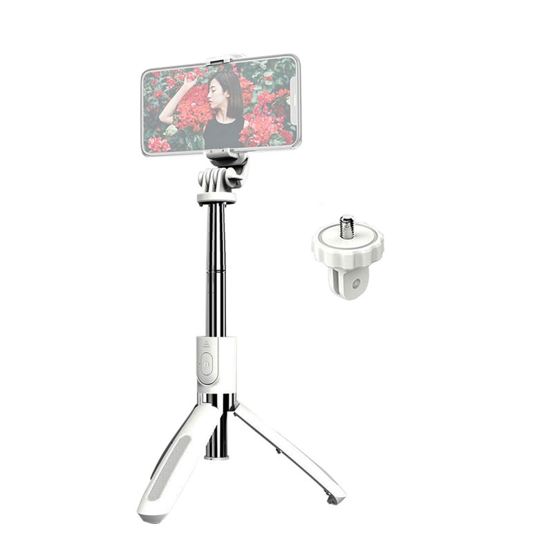 L02 Wireless BT Selfie Stick Integrated with Foldable Tripod Phone Holder Remote Control Max. Length 100cm with Camera Base Universal for Lightweight Camera Smartphone Action Camera - Image 1
