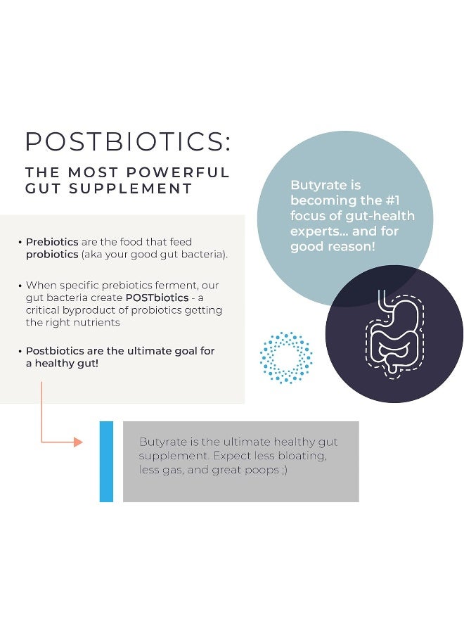 BodyBio Butyrate + Calcium + Magnesium | Gut Health Supplement 100 Caps - Image 4