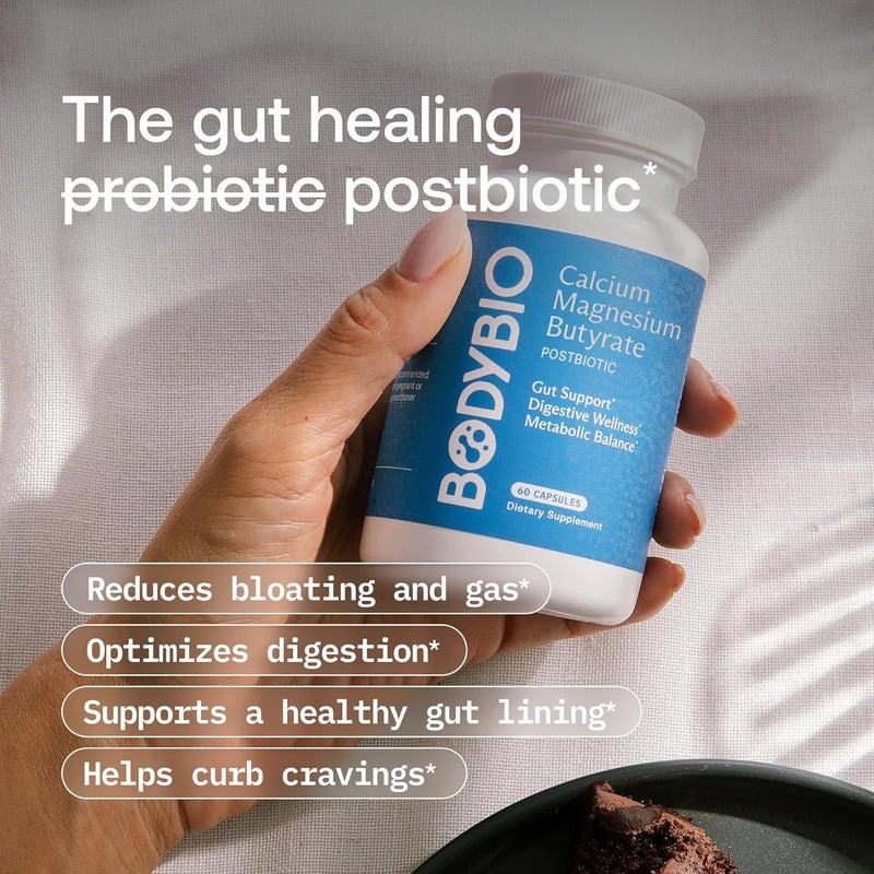 BodyBio Butyrate + Calcium + Magnesium | Gut Health Supplement 100 Caps - Image 3