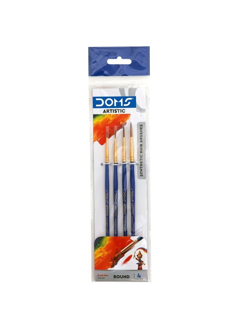 DOMS Artistic Round Brush Set of 4 Pieces