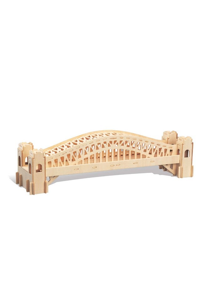 Puzzled 3D Puzzle Sydney Bridge Wood Craft Construction Model Kit Fun And Educational Diy Wooden Toy Assemble Model Unfinished Crafting Hobby Puzzle To Build And Paint For Decoration 55 Pieces Pack - Image 1